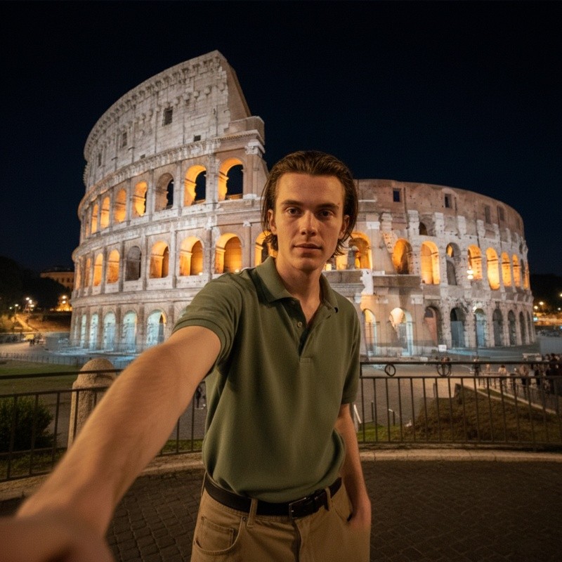Selfie à noite no Coliseu